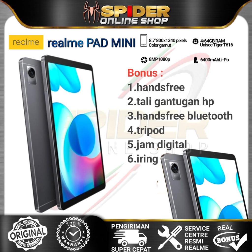 REALME PAD MINI 4G LTE  3/32 &amp; 4/64 RAM 4GB ROM 64 GB GARANSI RESMI REALME