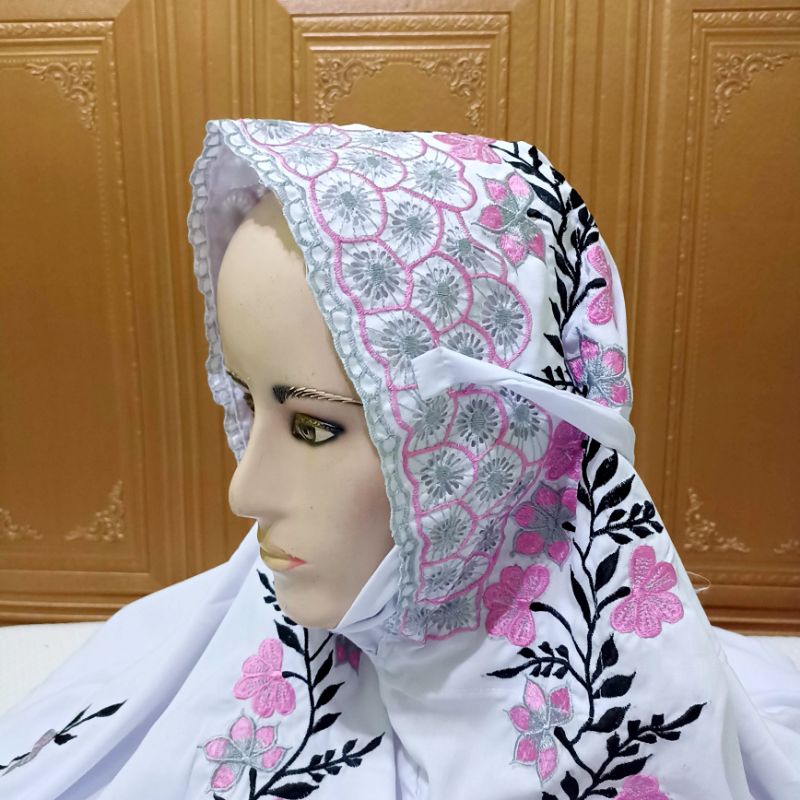 Agen grosir mukena terusan lajuran rukuh katun polino semi sutra bordir halus murah syar'i terbaru