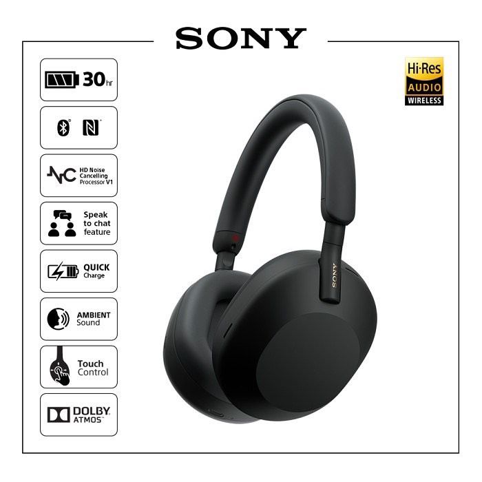 Sony Headphone Wireless Noise Cancelling WH-1000-XM5 Garansi Resmi Sony Indonesia 1 Tahun