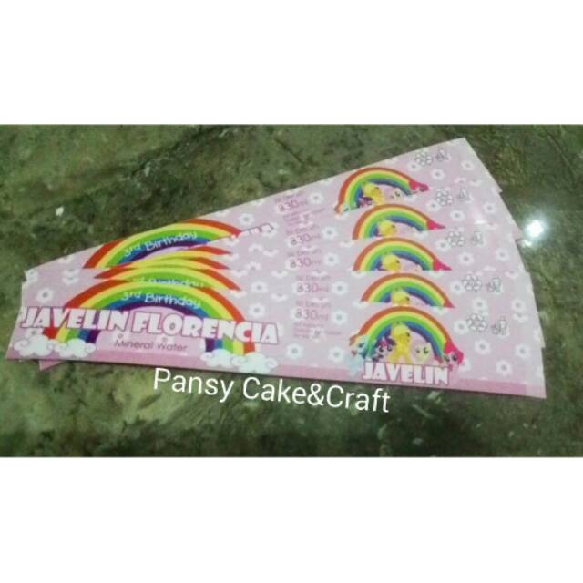 Label air mineral Little Pony