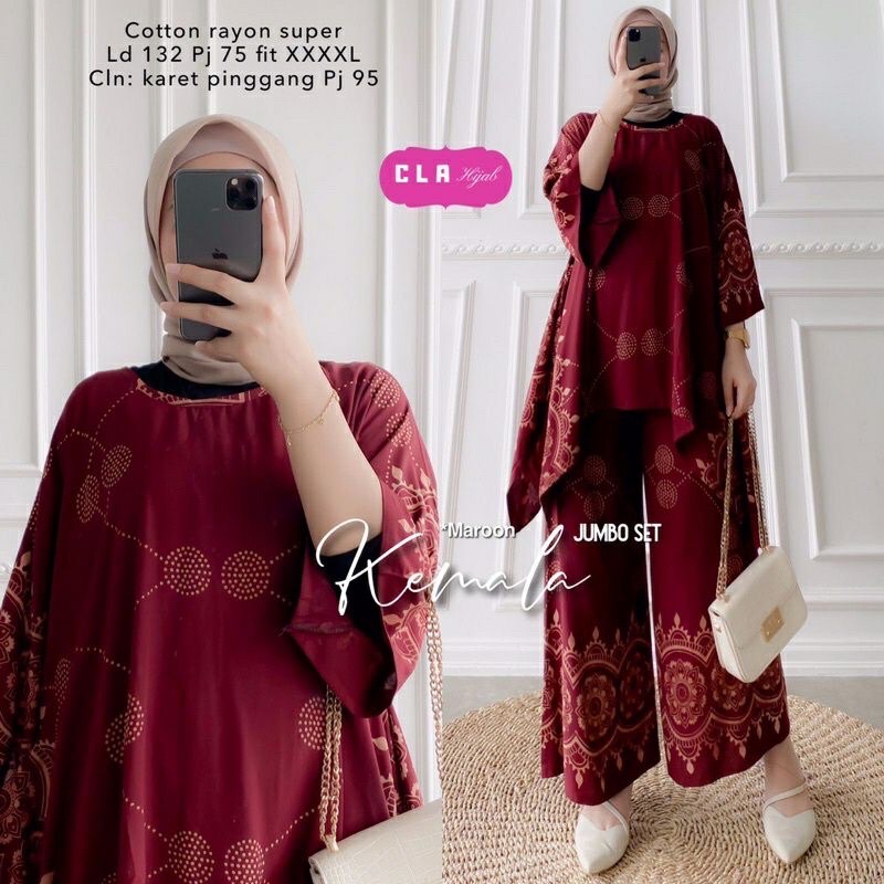 Setelan Wanita Waka Kemala LARIS MANIS TANJUNG KIMPUL Jumbo Set | Setelan Wanita Waka | Rayon Premium | JUMBO  | SETELAN PIYAMA | PREMIUM QUALITY | COD