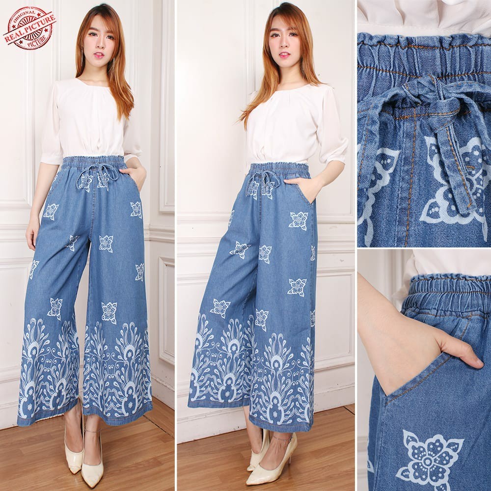 SB Collection Celana Panjang Violin Longpants Kulot Casual Jeans Wanita