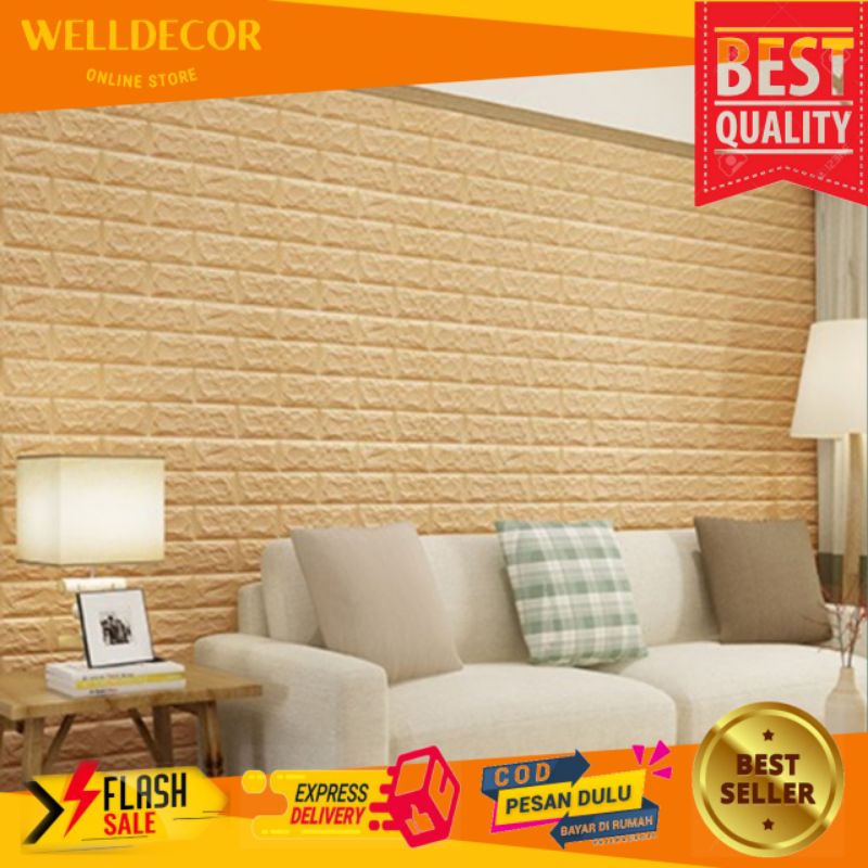 WALLPAPER DINDING 3D FOAM BATA CREAM WALLFOAM MODERN WALLPAPER DINDING RUMAH KEKINIAN