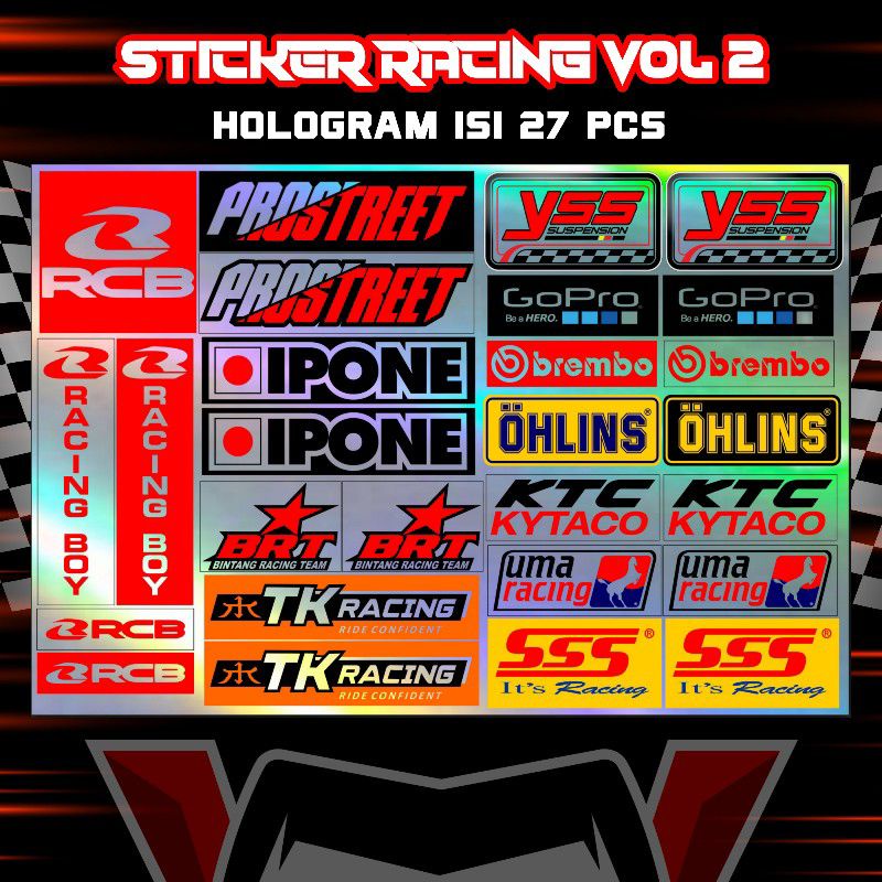 Stiker Racing pack Hologram Stiker Sponsor Stiker Helm Stiker Motor Sticker Motor