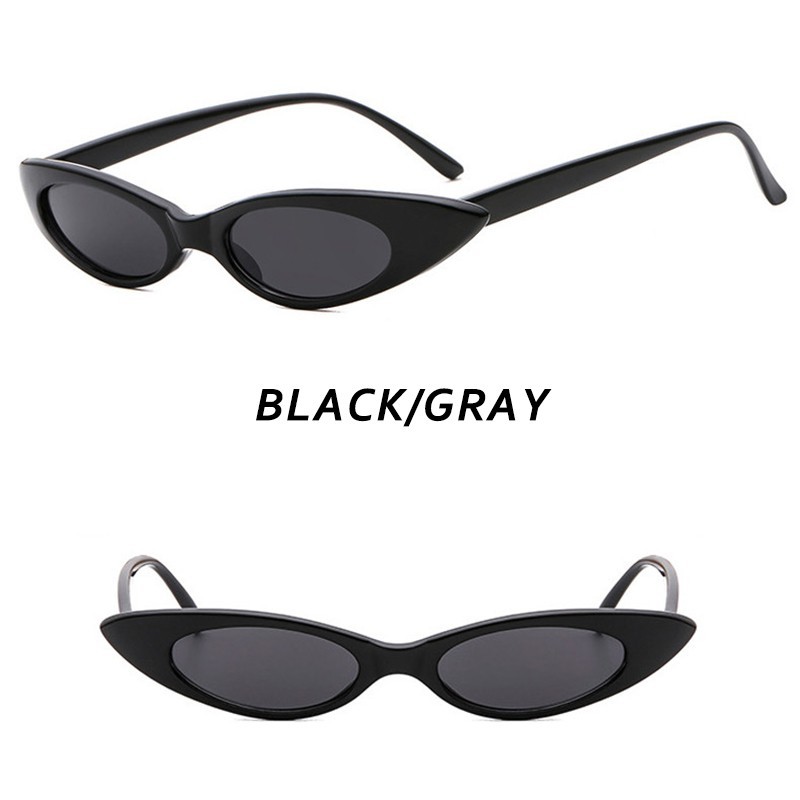 （YUZHU）COD Bayar Di Tempat Kacamata Hitam Wanita dan Pria Retro Cat Eye Small Sunglasses Women/Men Eyeglasses