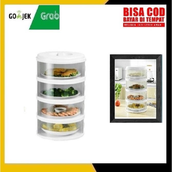 *#*#*#*#] Tudung Saji 4 Susun / Tempat Penyimpanan makanan putih
