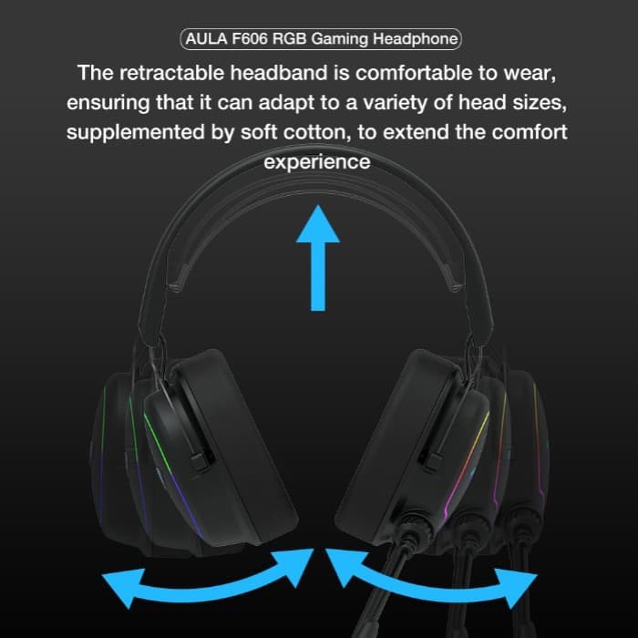 Headset Gaming LED AULA F606 – RGB Running