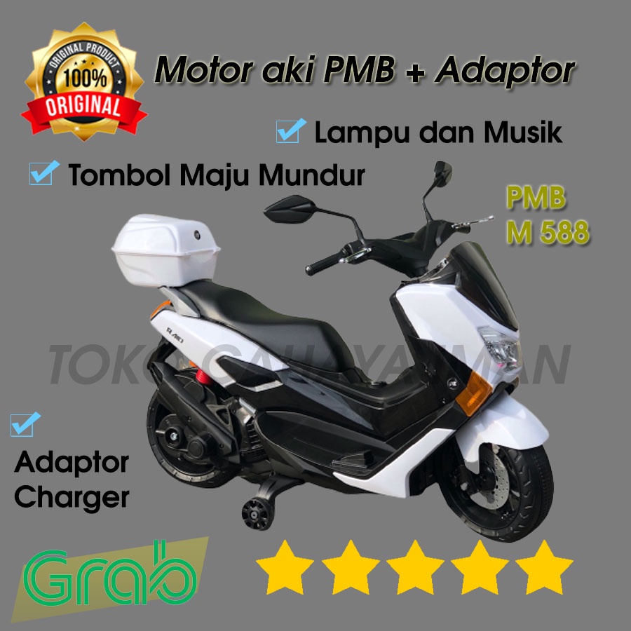 Motor Aki Anak Sepeda Motor Motoran Listrik Mainan Murah Aki Anak Nmax Perempuan dan Laki Laki  Original PMB M588