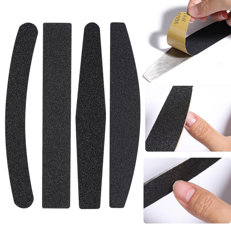 Pad Amplas Bentuk Bulan Sabit Warna Hitam Dengan Plat Metal Untuk Nail Art