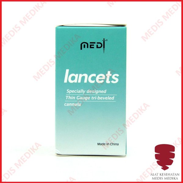 Blood Lancet Bekam MedT 26G Isi 100 Jarum Alat Ambil Tes Cek Pengambil Darah Lancets Test 26 G