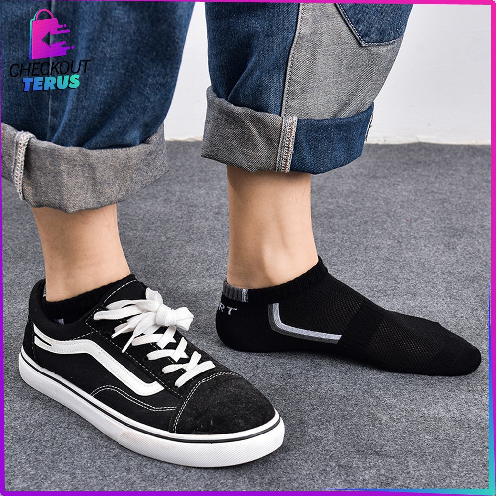 CT P256 Kaos Kaki Motif Garis Polos Kaus Kaki Sport Panjang Diatas Mata Kaki Kaoskaki Office Olahraga Fashion