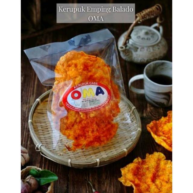 

KERUPUK EMPING BALADO OMA / karupuak baguak / oleh - oleh khas minang padang / kripik balado