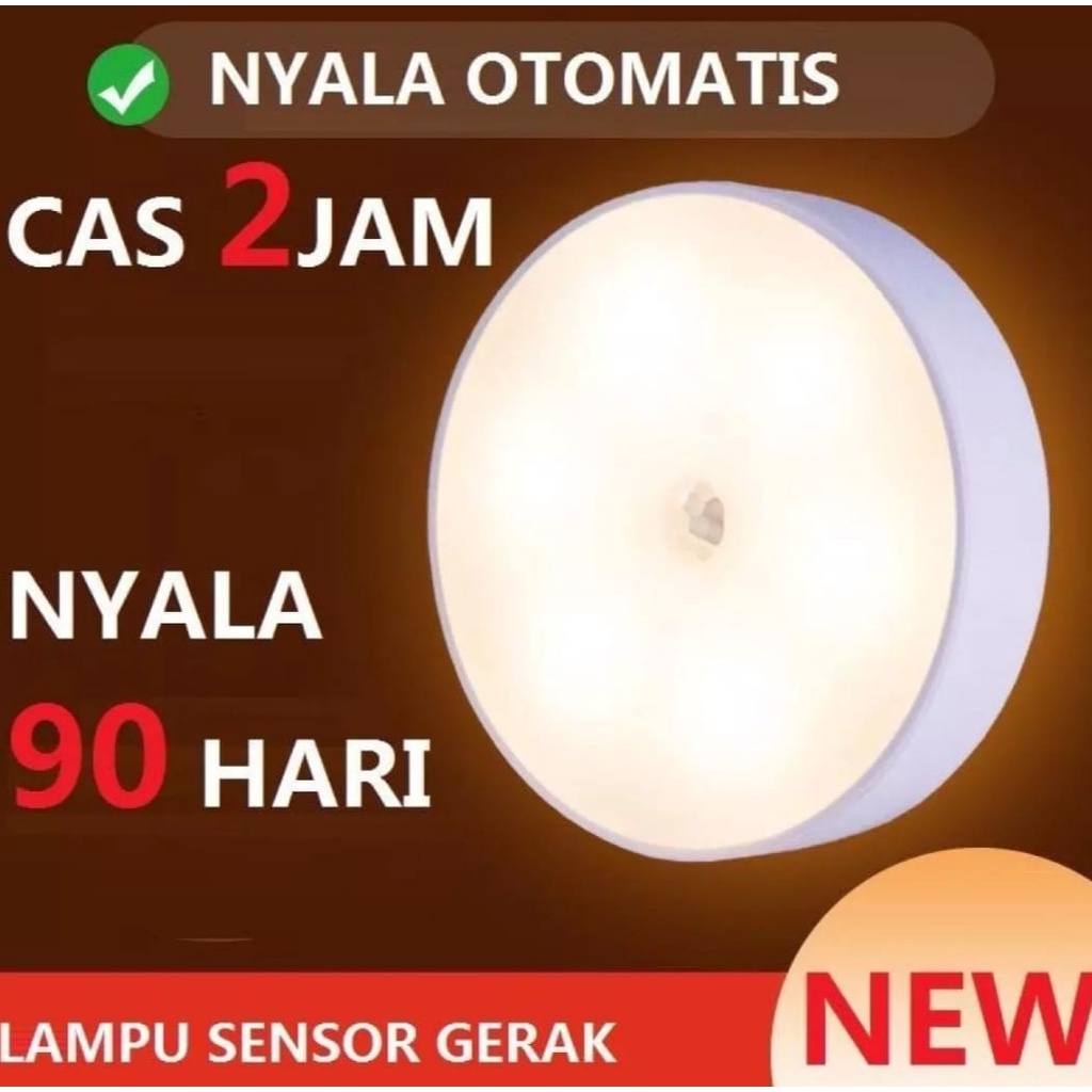 Lampu LED Sensor Gerak Otomatis-Smart Lighting Otomatis Rechargeable Lampu Led Motion Sensor Human Body Induction-Lampu Tangga Kamar LED Lamp Emergency-Lampu Lemari LED Induction Night Light Lampu Tempel LED Universal Multifungsi Serbaguna