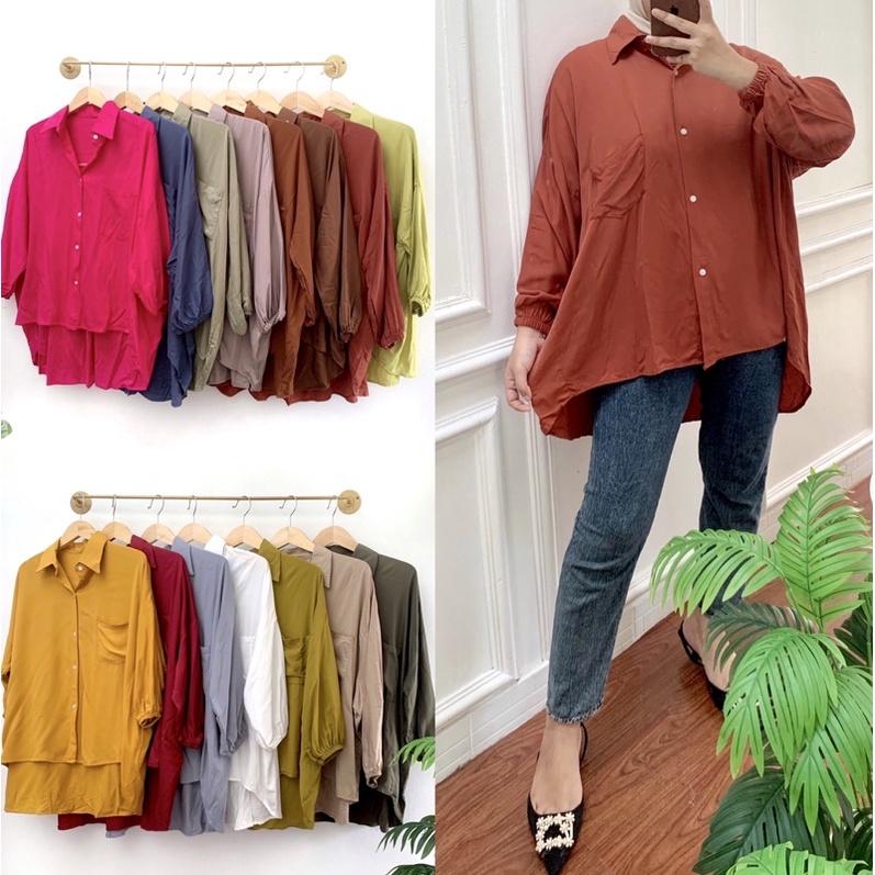 HANNA SHIRT || KEMEJA RAYON OVERSIZE