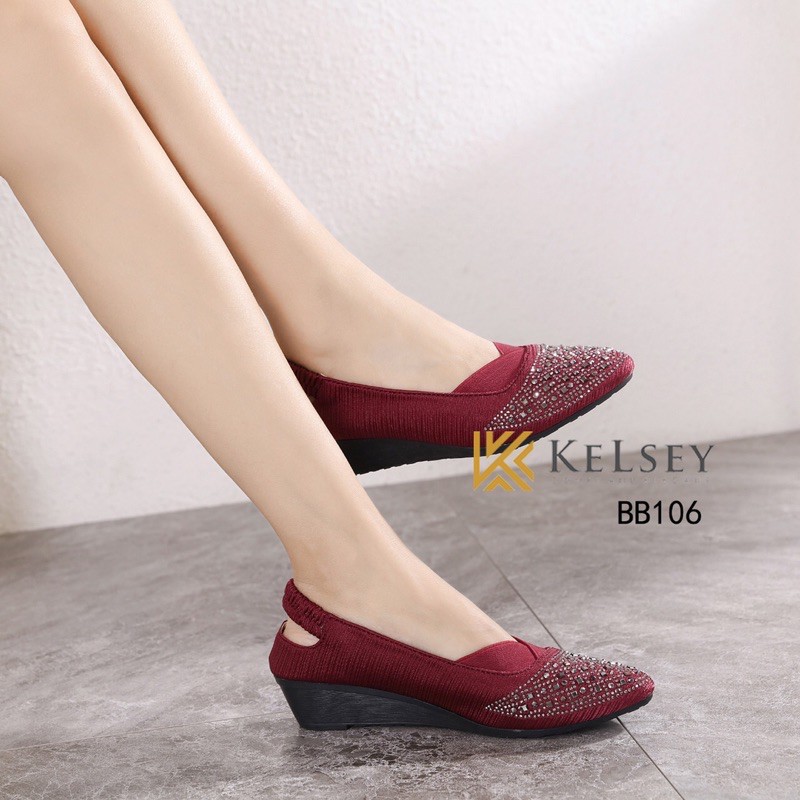 NICOLE SEPATU WEDGES WANITA MOTIF KELSEY BB106