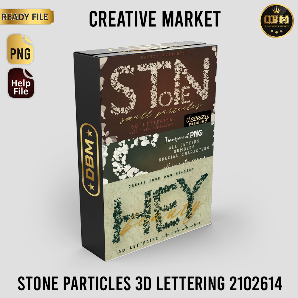 Stone Particles 3d Lettering - Photoshop &amp; Illustrator