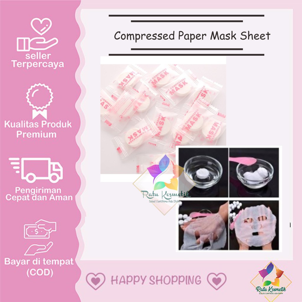 ❤ RATU ❤ Compressed Paper Mask Sheet | Kapas Toner Tipis Make up Wajah Compress Masker Kertas Ajaib