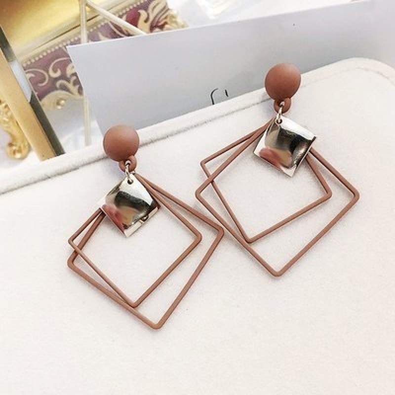 Anting Panjang Rumbai Geometris Bahan S925 silver needle Gaya Korea