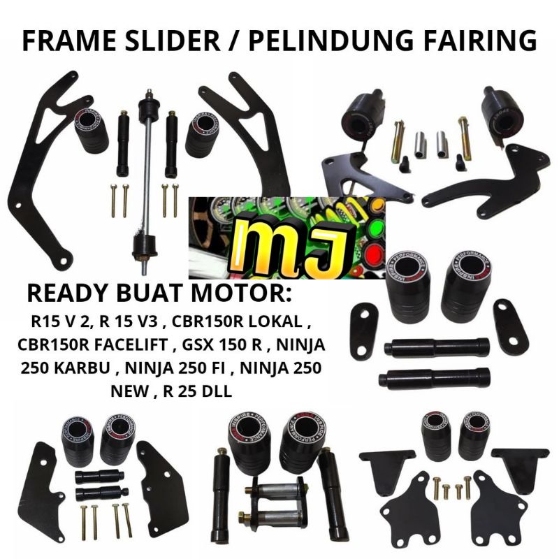 Frame Slider Agna Pelindung Fering Agna R15 V2,R15 V3,Cbr 150 R,Gsx 150r,Ninja 250 Karbu,Fi,R25,Ninja 250 New Dll