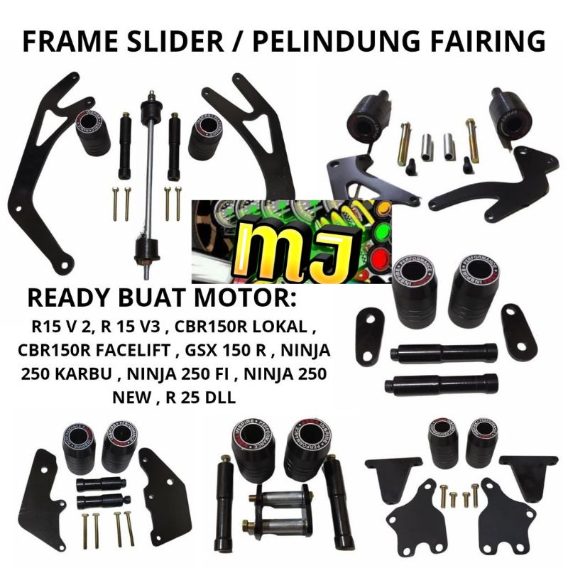 Frame Slider Agna Pelindung Fering Agna R15 V2,R15 V3,Cbr 150 R,Gsx 150r,Ninja 250 Karbu,Fi,R25,Ninja 250 New