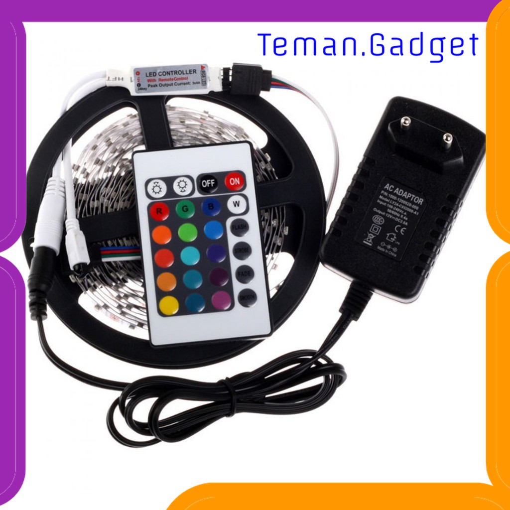 TG-DG137 RGB LED STRIP 3528 300 LED 5 METER 12V 2A LIGHT CONTROLLER REMOTE