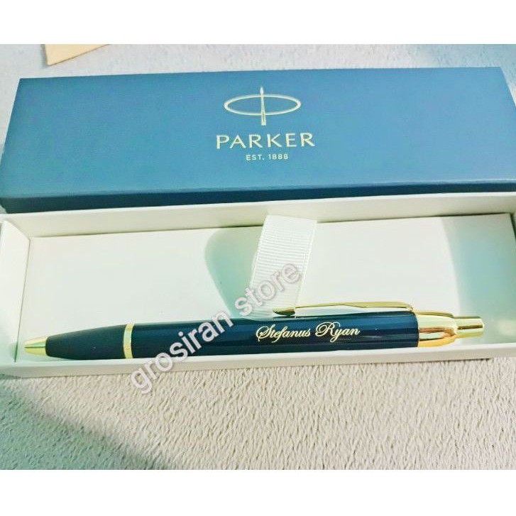 

pulpen Parker original custom logo ukir grafir nama kado tulisan