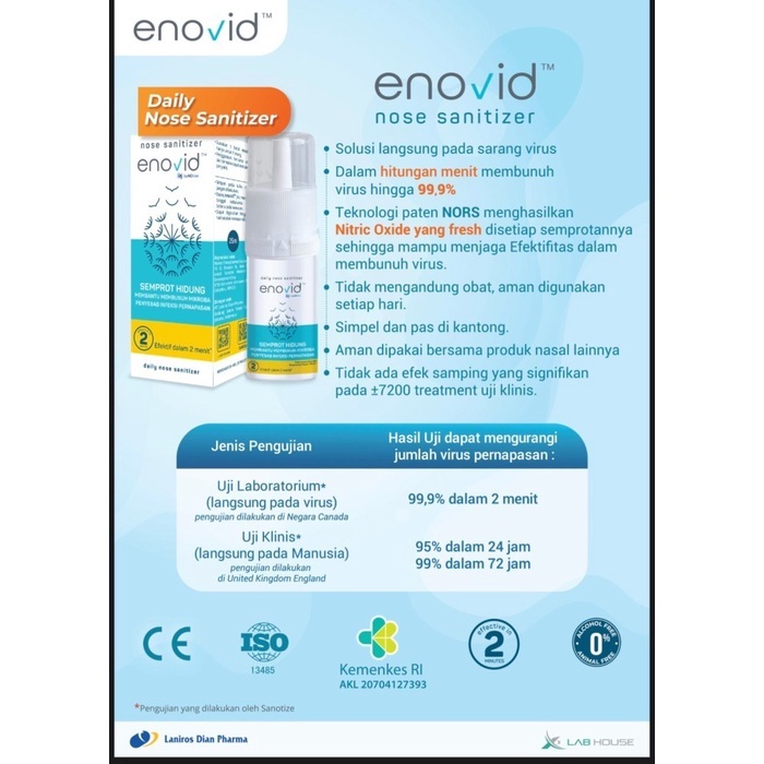 ENOVID Nose Sanitizer Nasal Spray - Semprotan Hidung Membunuh Virus
