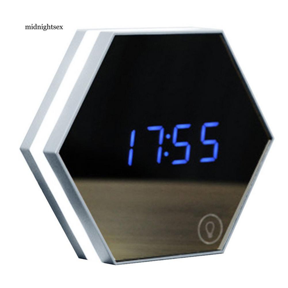 Michang Jam Alarm Digital dengan Lampu LED, Dapat Dicharge