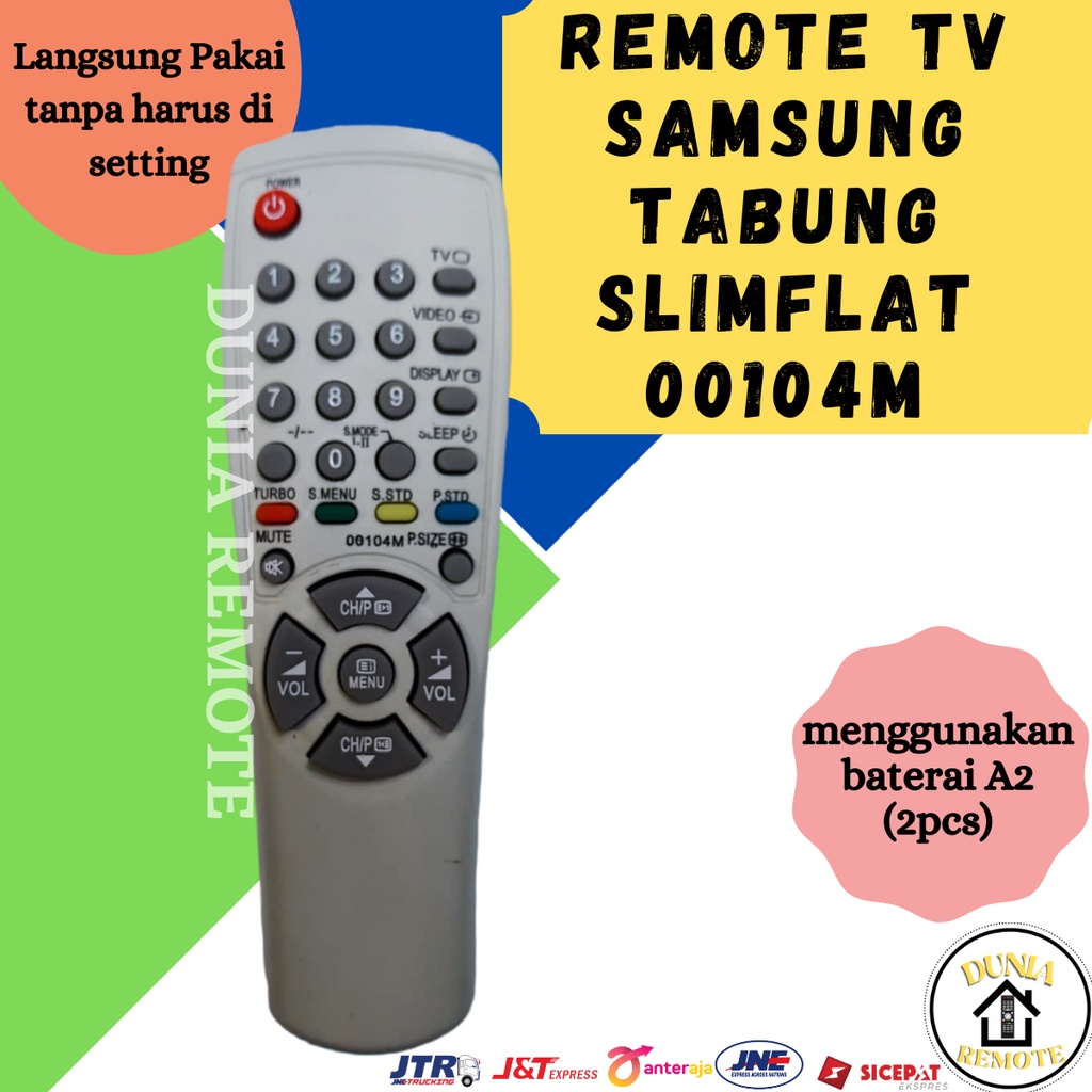 Remot Remote TV SAMSUNG Tabung Slim Flat series tanpa setting