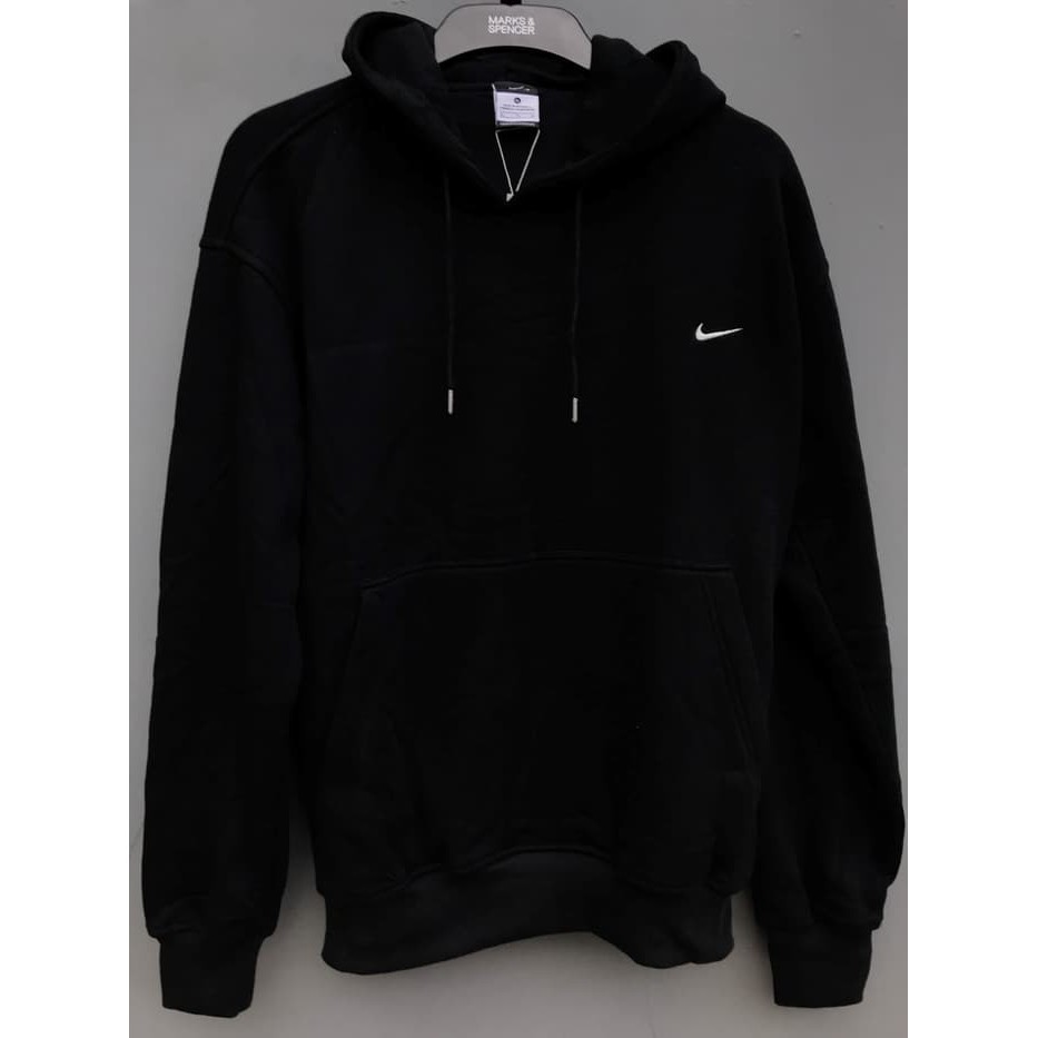 JAKET HOODIE SPORTY HITAM POLOS SLIM FIT