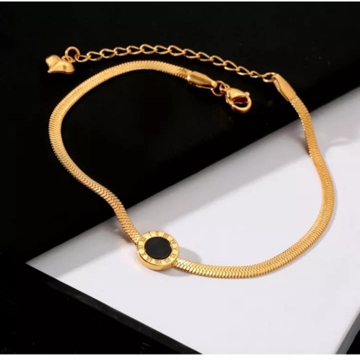 GELANG TANGAN TITANIUM IMPORT Asli Titanium Anti Karat Dan Luntur Gelang Wanita Remaja Korea Gelang Wanita Rantai Gelang Wanita Emas 24k Gelang Anti Karat