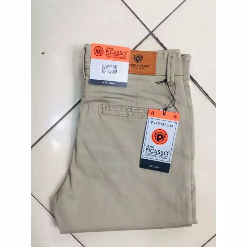 CELANA KANVAS PICASSO | BAHAN KANVAS STRETCH | CELANA SLIM FIT | CELANA PANJANG PRIA | SIZE 28-38