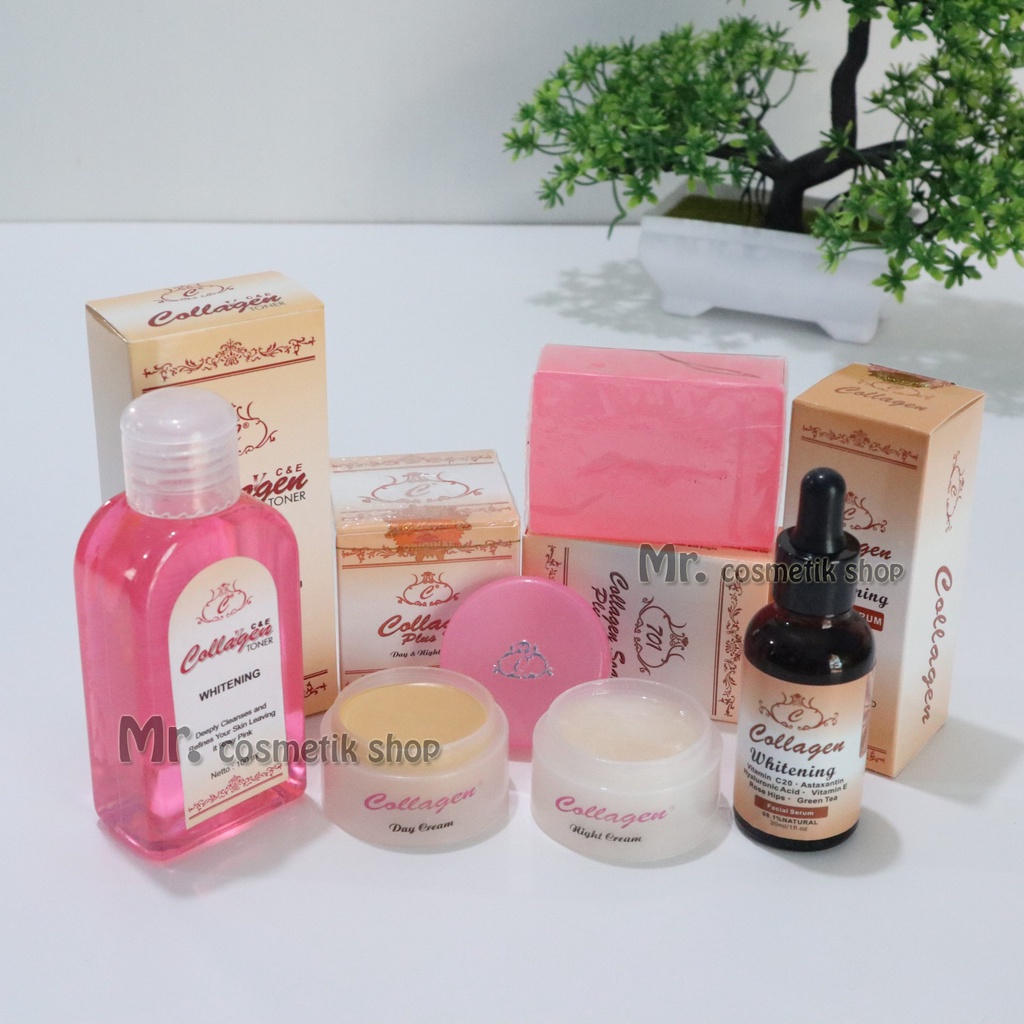 Paket Cream Collagen Original 4 in 1 /Paket Collagen Original 4in1 / Cream Collagen Siang Malam + Sa