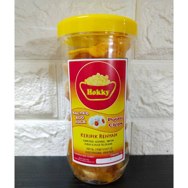 

KERIPIK RENYAH KENTANG SALTED EGG YOLK ORIGINAL " HOKKY " 50G