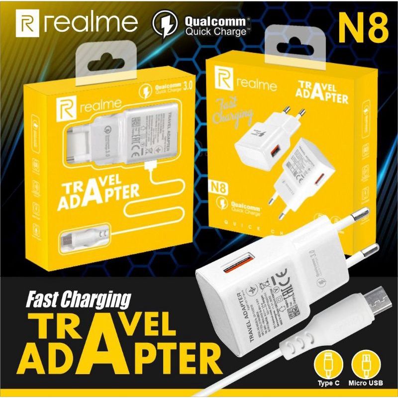 (RA) TC CHARGER N8 BRANDED 1 USB 3.0A FAST CHARGING MICRO &amp; TIPE-C PACKING IMPORT