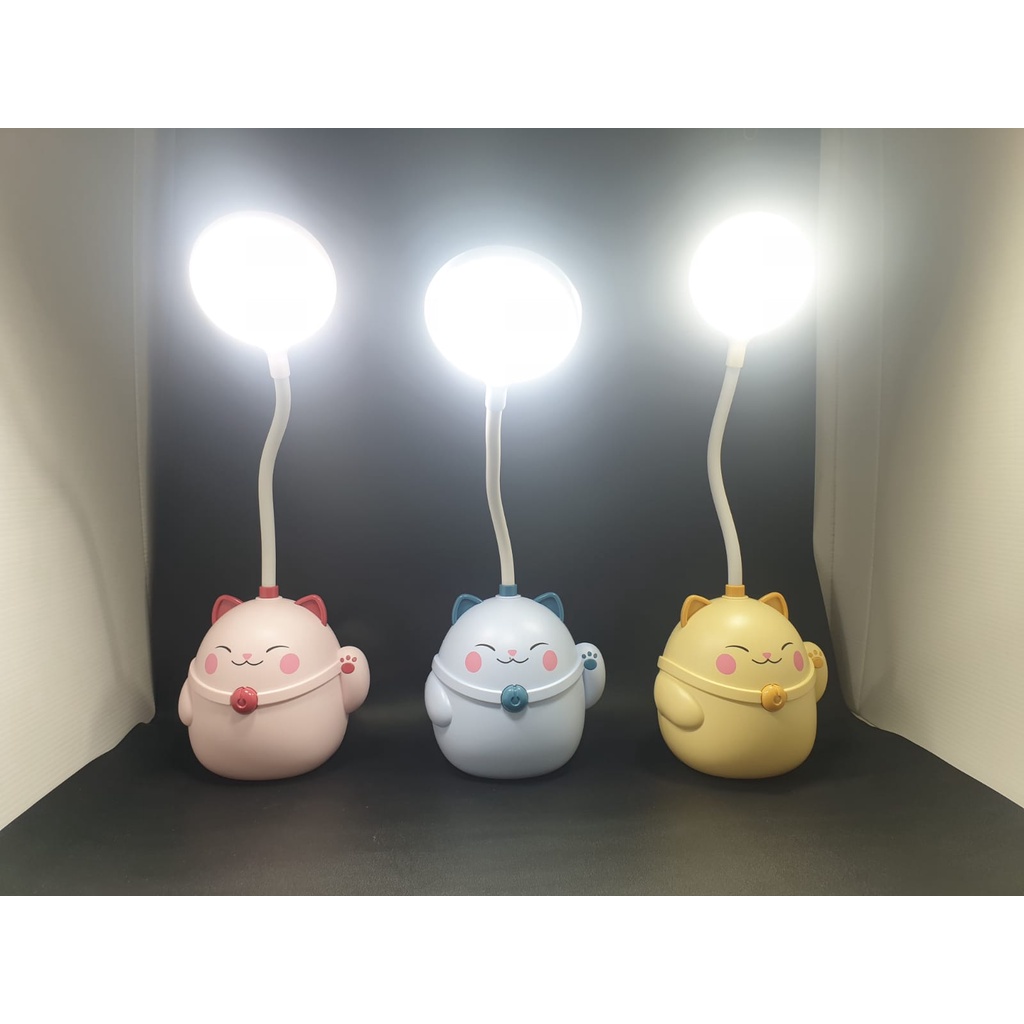 LAMPU BELAJAR LAMPU MEJA LED / LAMPU BACA PEN HOLDER / LAMPU BELAJAR USB CHARGE / KADO ANAK LUCU MOTIF KUCING OWL