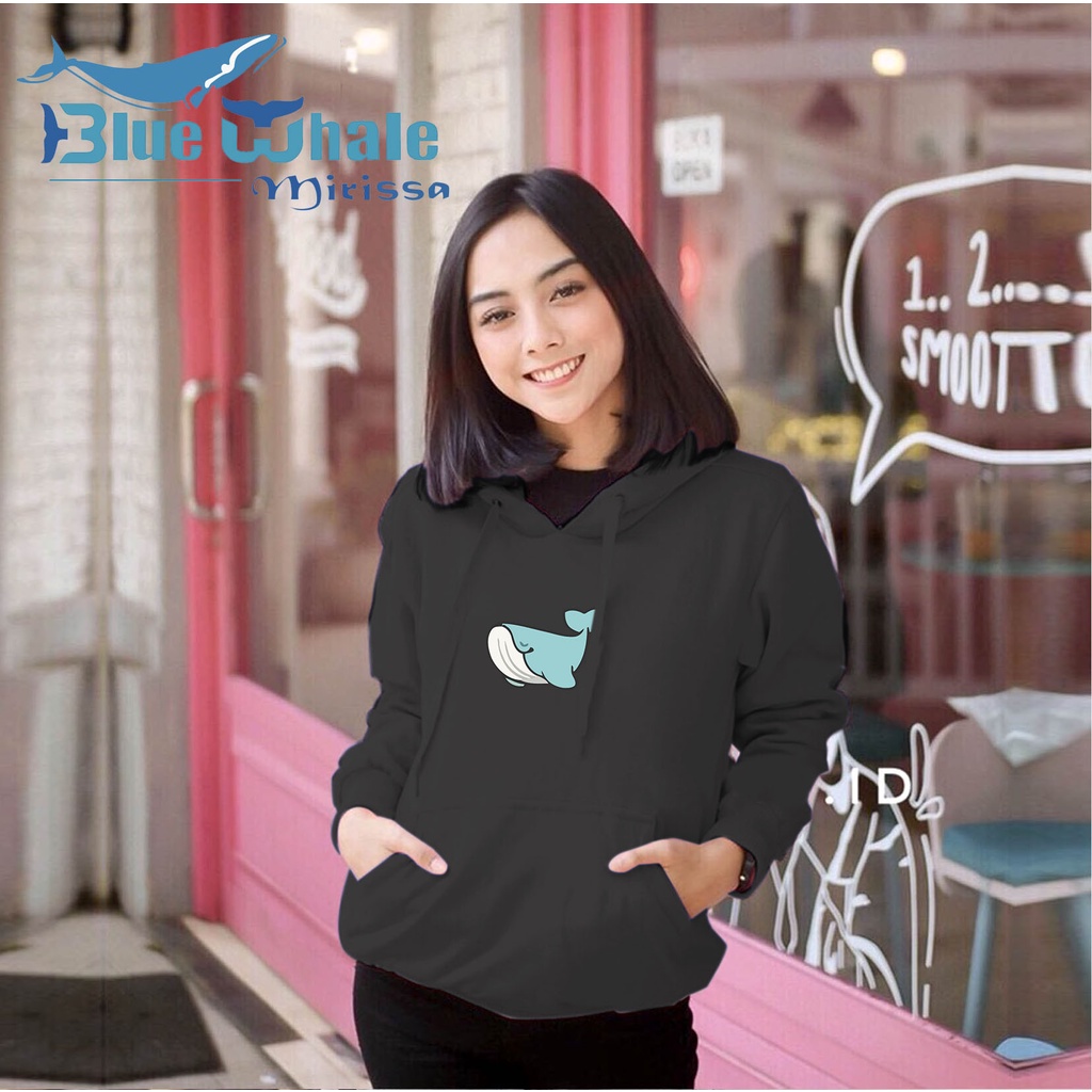 Lilipop.id Sweater Wanita Whale Paus Hoodie Jumper Outwear