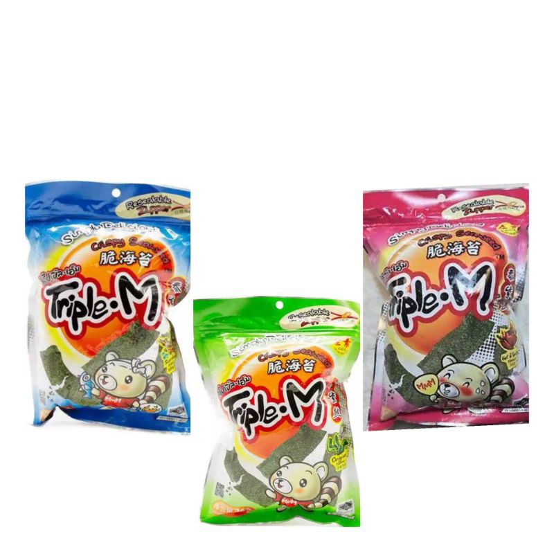 

Triple.M Crispy Seaweed Original/Hot& Spicy/Seafood/Snack seaweed Import