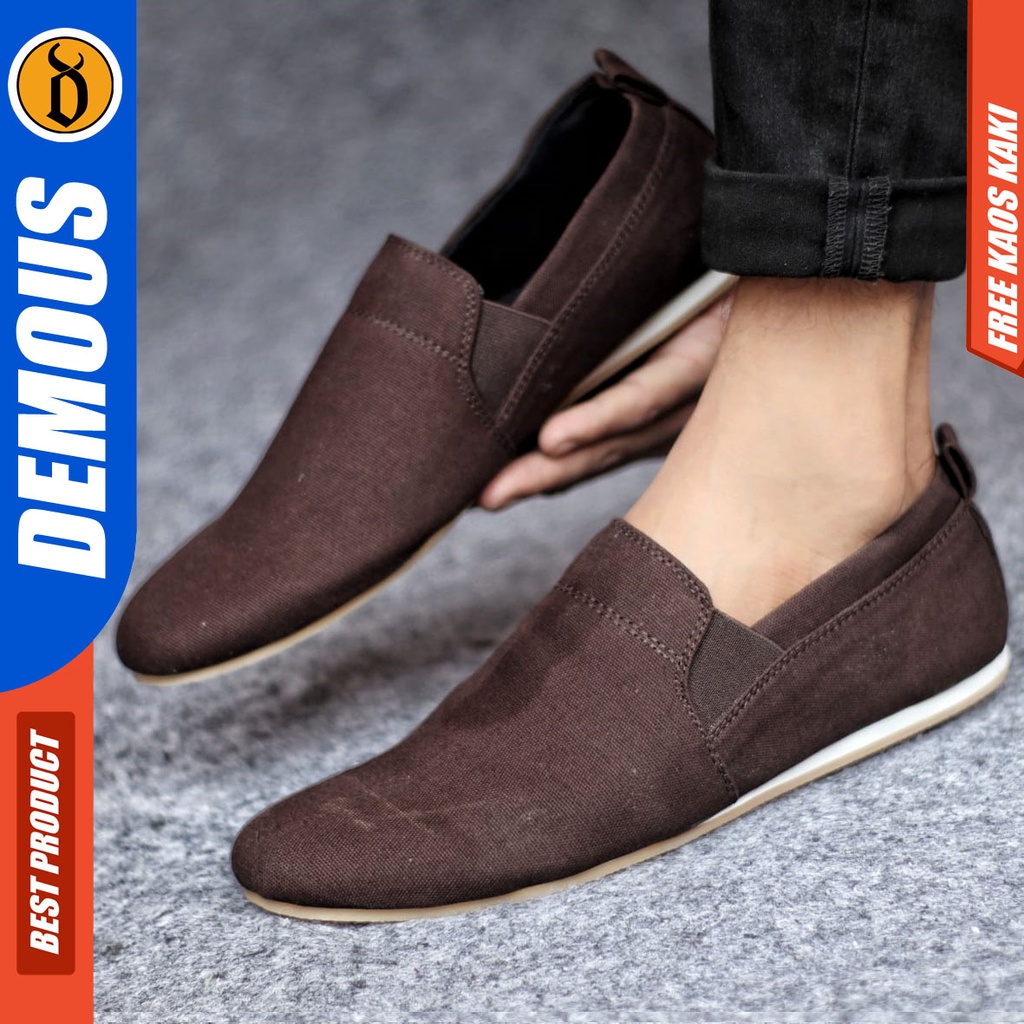 DEMOUSE MURZA Sepatu Slip On Casual Slop Santai Pria