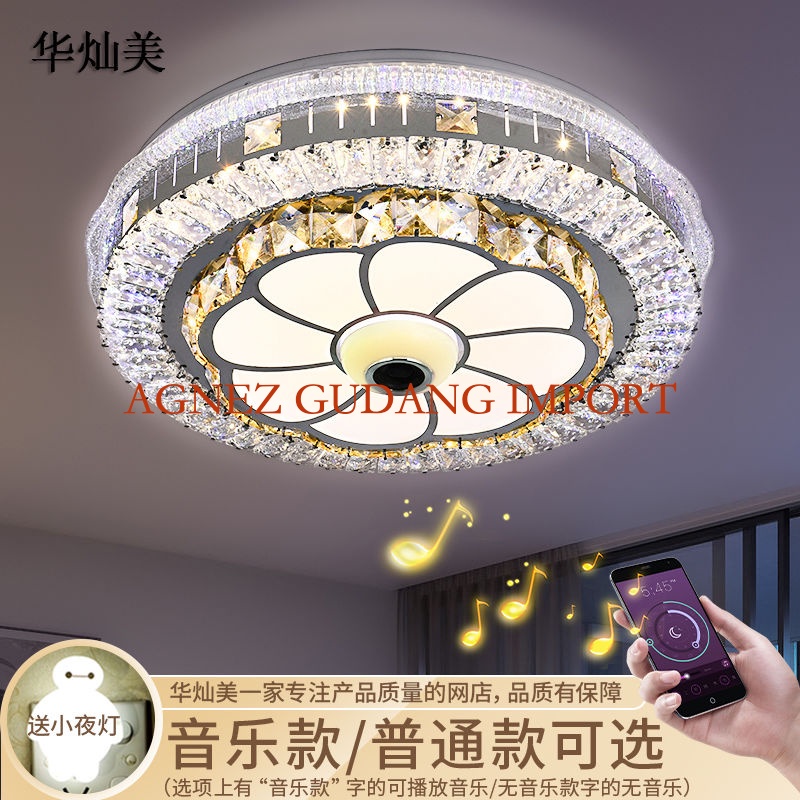Kristal Kamar Tidur Lampu Modern LED Pintar Bluetooth Musik Remote Control