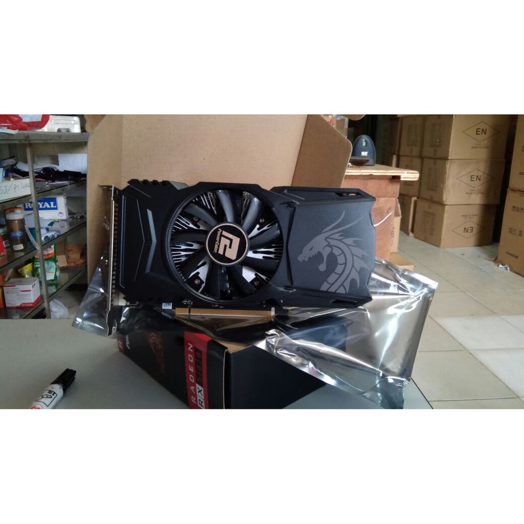 VGA Card PCI-E POWERCOLOR ATI RADEON RX 560 RED DRAGON 2GB GDDR5 128BIT