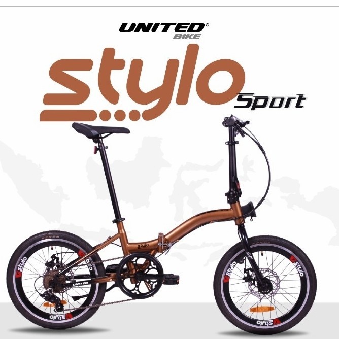Sepeda Lipat Folding Bike United Stylo DB Sport 20 Inch 6 Speed SNI-1