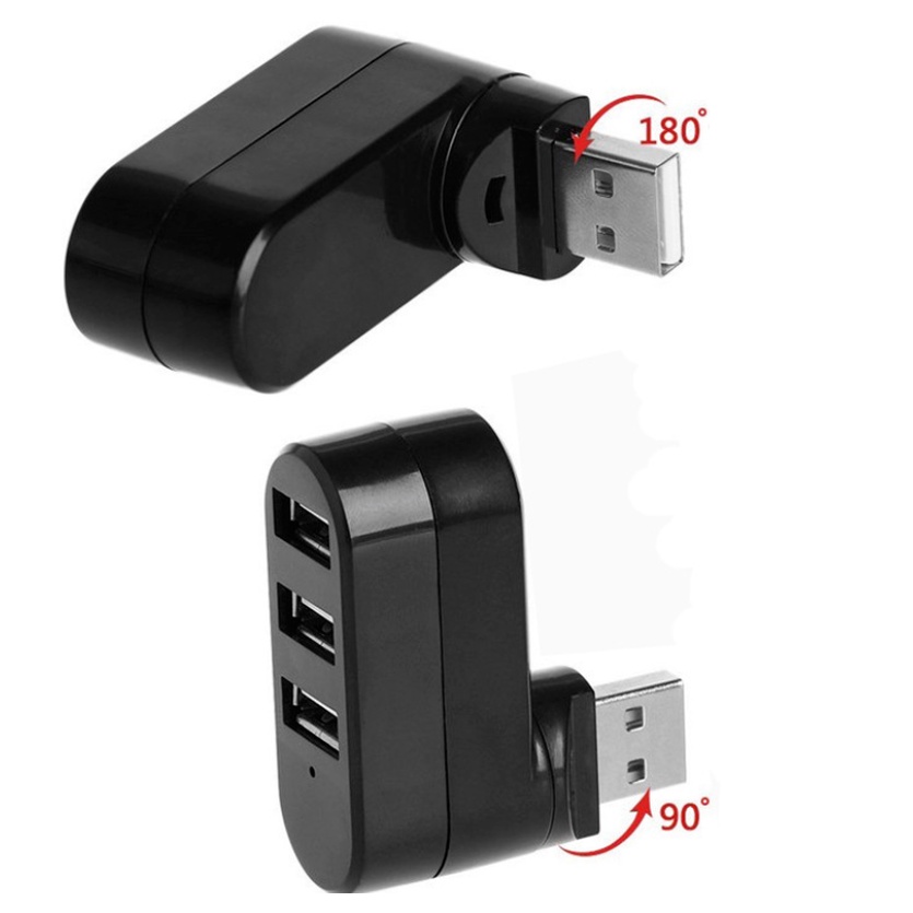 1Pc Mini HUB Splitter / 180° Rotation USB 2.0 Three-port Extender