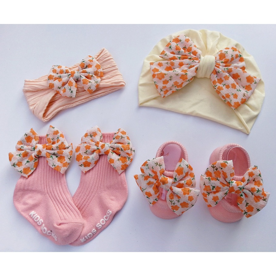 Bandana Bayi Korea Anak Perempuan 1 Set 4 Pcs Aksesoris Rambut Balita Lucu Import AK237