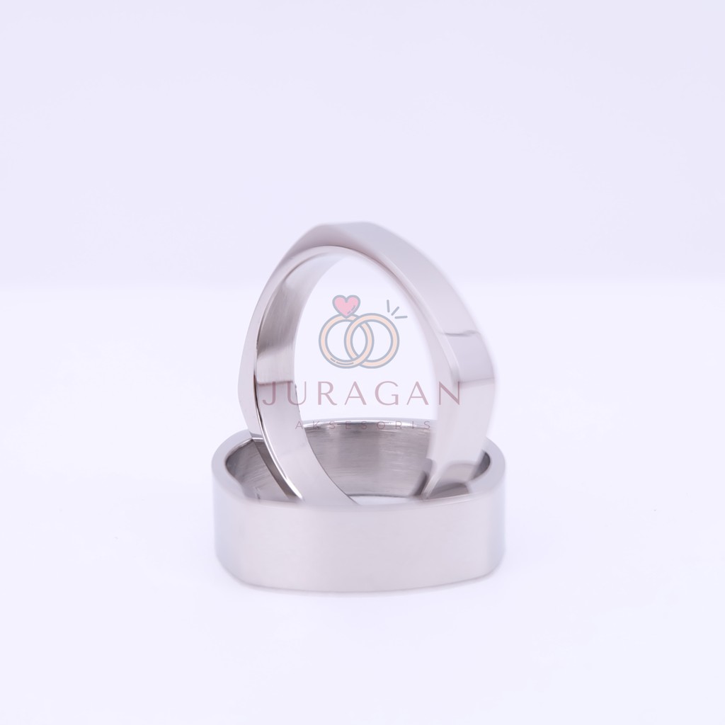 [HIGH QUALITY] Cincin Couple BUCIN R98 Titanium Ukir Nama + Box Cincin Beludru + BONUS Gelang Couple