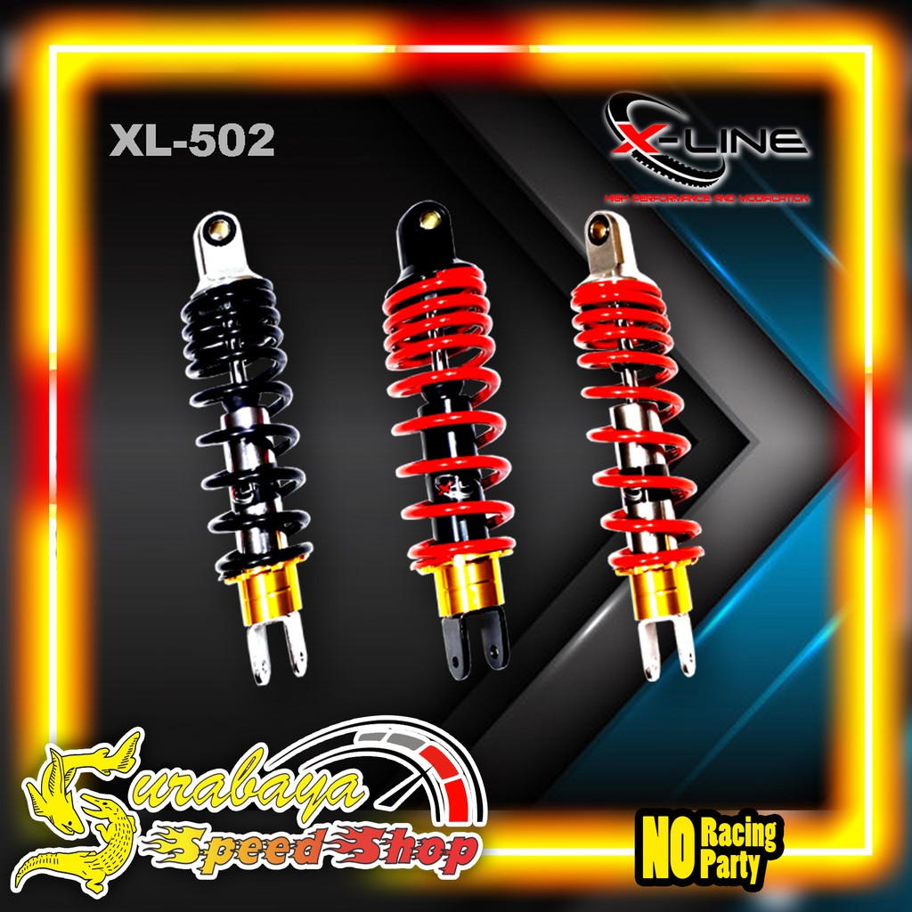 X-Line Shok Shock Shockbeker Suspensi Belakang Tipe 502 Motor Mio Vario 125 Tanpa Tabung Original