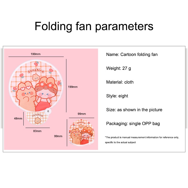 COD❤️Kipas Angin Lipat Mini Portable Kartun Musim Panas Kecil Tangan Cartoon Student Fan Foldable Handheld Fan