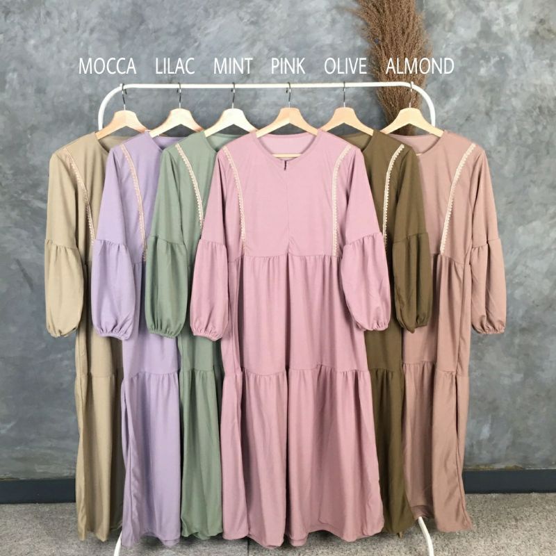 Gamis Basic Wanita Tangan Balon