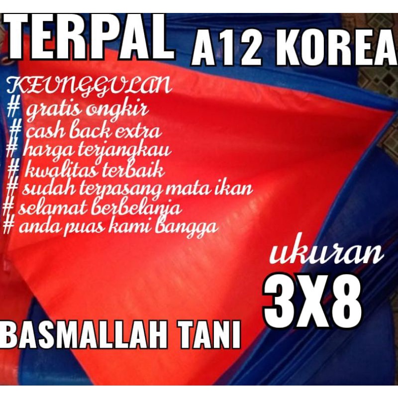 TERPAL PLASTIK A12 UKURAN 3X8 meter merk TRECK