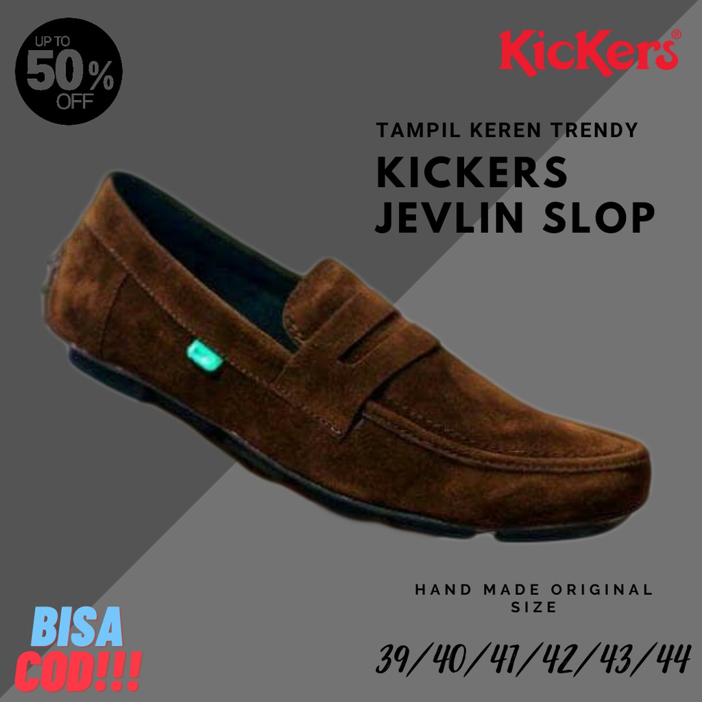 sepatu pria kickers jevlin slop coklat termurah casual cowok